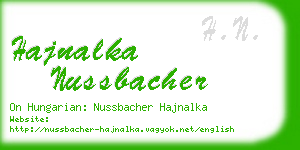 hajnalka nussbacher business card